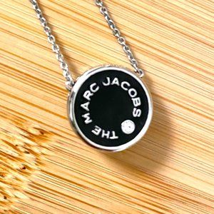 Marc Jacobs The Medallion Pendant Necklace Black and Silver